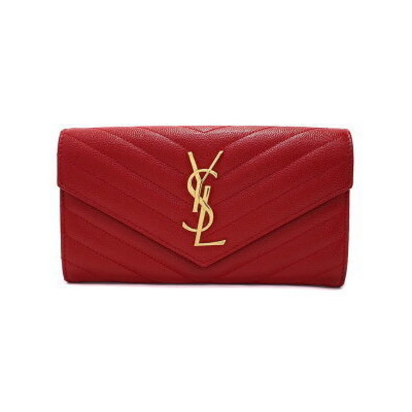 SAINT LAURENT PARIS Monogram Flap Wallet Bifold Long - Picture 1 of 5